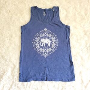 Gaiam Elephant Smal. Women's Tank Top Blue White.